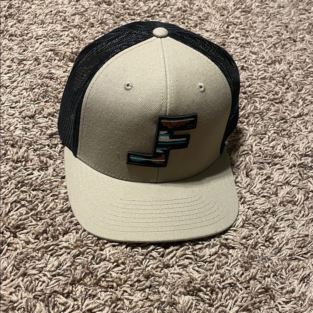 Beige and Black Trucker Hat